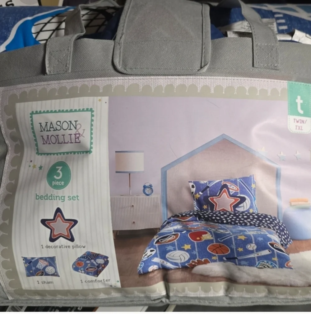 Mason & Mollie Sports 3-piece Bedding Set TWIN/TXL, NWT